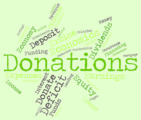 Image showing Donation Word Indicates Donate Give And Supporter