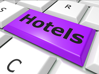 Image showing Hotel Online Means World Wide Web And Holiday