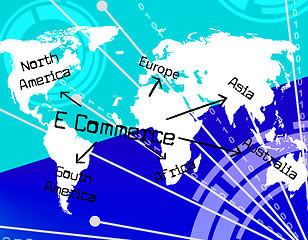 Image showing World E Commerce Means Globalise Selling And Company