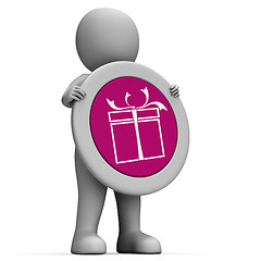 Image showing Sign Gift Means Package Box And Gift-Box