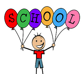 Image showing School Balloons Indicates Son Educating And Educate