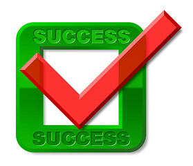 Image showing Success Tick Indicates Triumph Prevail And Victors