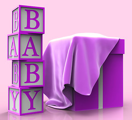 Image showing Giftbox Baby Represents Surprises Giving And Youngster