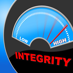 Image showing Integrity High Shows Trust Decency And Inflated