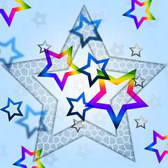 Image showing Blue Stars Background Means Heavenly Body And Shining\r