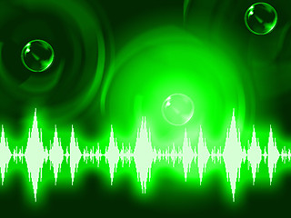 Image showing Sound Wave Background Shows Glowing Background Or Equalizer Wall