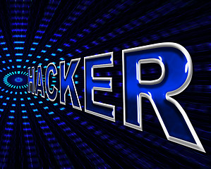Image showing Computer Hacker Indicates Hacking Hacked And Malware
