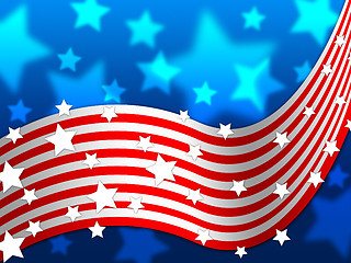 Image showing American Flag Background Shows America Stars And Nation\r