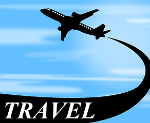 Image showing Travel Plane Means Touring Journey And Voyage