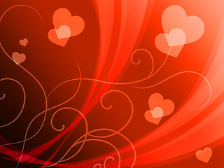 Image showing Elegant Hearts Background Shows Delicate Romantic Wallpaper\r