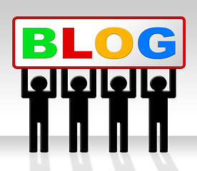 Image showing Web Blog Means Network Blogger And Online