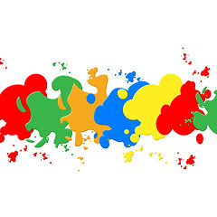 Image showing White Paint Backround Shows Colorful Artistic And Painting\r