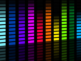 Image showing Colorful Soundwaves Background Means Frequencies Music And Party