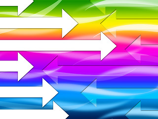 Image showing Multicolored Arrows Background Shows Colorful And Direction\r