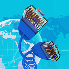 Image showing Internet Connection Represents World Wide Web And Computer