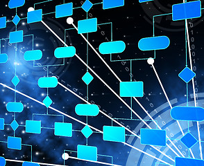 Image showing Flow Diagram Represents Workflow Flowchart And Processes