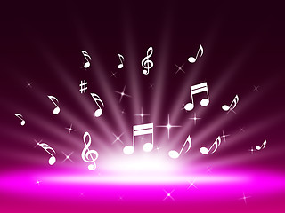 Image showing Purple Music Backgrond Shows Singing Melody And Pop\r