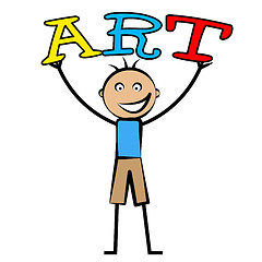 Image showing Kids Art Represents Arts Artistic And Graphics