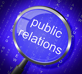 Image showing Public Relations Means Press Release And Magnification