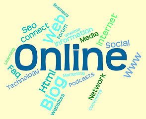 Image showing Online Word Means World Wide Web And Internet