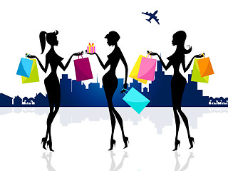 Image showing Shopping Shopper Shows Retail Sales And Adults