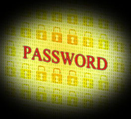 Image showing Password Security Represents Log Ins And Account