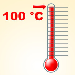 Image showing One Hundred Degrees Shows Mercury Column And Boiling