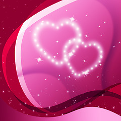 Image showing Pink Hearts Background Means Valentine Desire And Partner\r