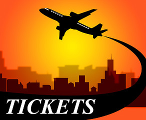 Image showing Flights Tickets Represents Aviation Transport And Travel