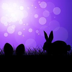 Image showing Easter Eggs Shows Bunny Rabbit And Copy-Space