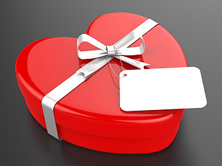 Image showing Gift Tag Represents Valentine Day And Card