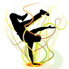 Image showing Break Dancer Shows Disco Music And Breakdancing