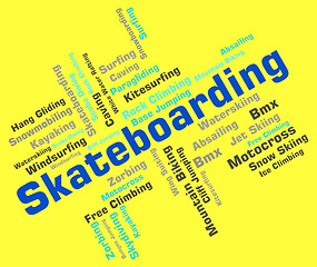 Image showing Skateboarding Words Means Skating Boarder And Skateboarders