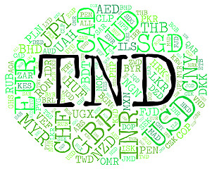 Image showing Tnd Currency Means Worldwide Trading And Exchange