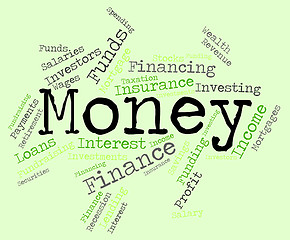 Image showing Money Word Means Wealthy Finances And Prosperity