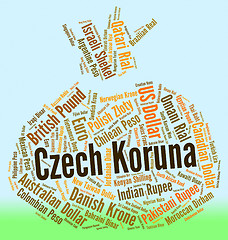 Image showing Czech Koruna Means Foreign Currency And Banknotes