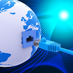 Image showing Worldwide Connection Represents Lan Network And Computer