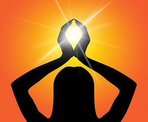 Image showing Yoga Pose Means Enlightenment Meditating And Feel