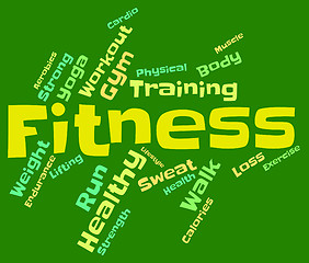 Image showing Fitness Words Means Working Out And Athletic