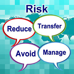 Image showing Risk Words Indicates Unstable Caution And Unsteady