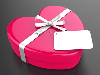 Image showing Gift Tag Means Valentines Day And Card