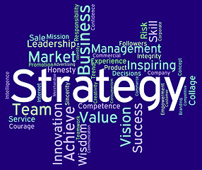 Image showing Strategy Words Means Planning Solutions And Wordcloud