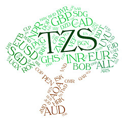 Image showing Tzs Currency Represents Exchange Rate And Coin