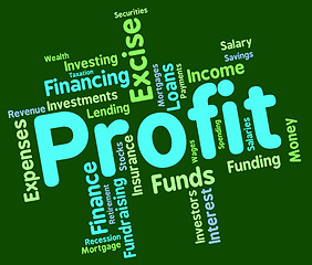 Image showing Profit Word Represents Text Profits And Words