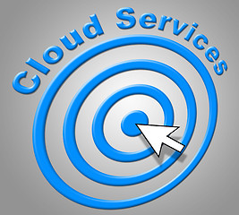 Image showing Cloud Services Represents Network Server And Advice