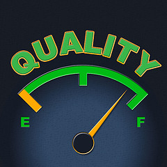 Image showing Quality Gauge Indicates Perfect Indicator And Satisfaction