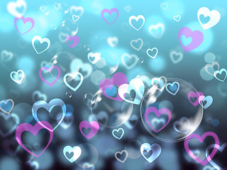 Image showing Hearts Background Means Loving Partner Family Or Friends\r