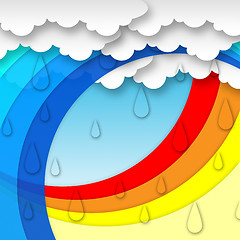 Image showing Arcs Weather Background Means Clouds Rain And Rainbow\r