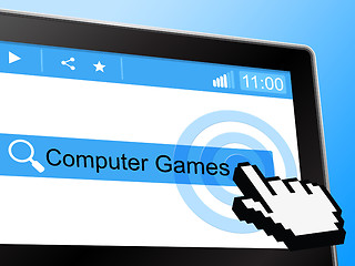 Image showing Computer Games Means World Wide Web And Entertainment