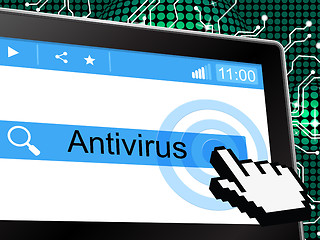 Image showing Online Antivirus Indicates World Wide Web And Firewall